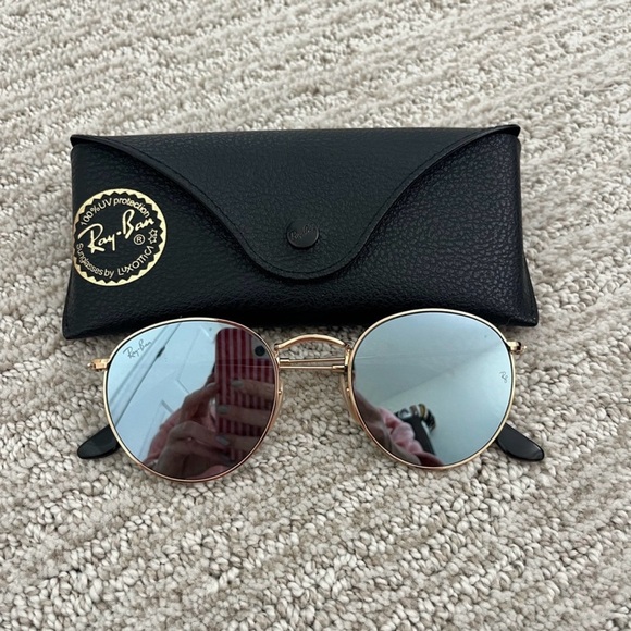 Ray-Ban Accessories - Ray-Ban Gold Frame Sunglasses with Black Case